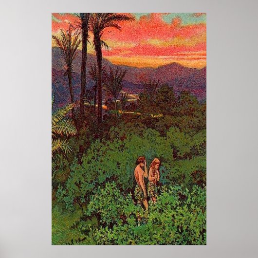 Genesis 3 Adam en Eva Verlaten Eden Poster (Voorkant)