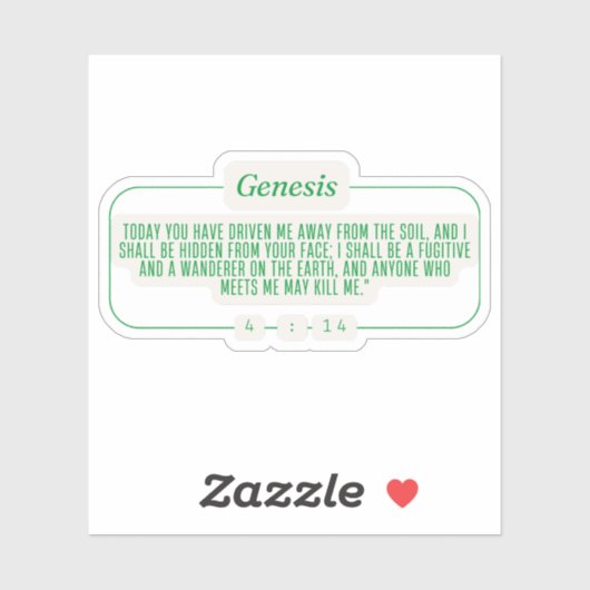 Genesis 4:14 sticker (Vel)