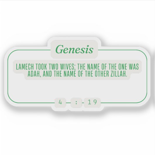 Genesis 4:19 sticker (Voorkant)