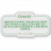 Genesis 4:23 sticker (Voorkant)