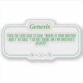 Genesis 4:9 sticker (Voorkant)