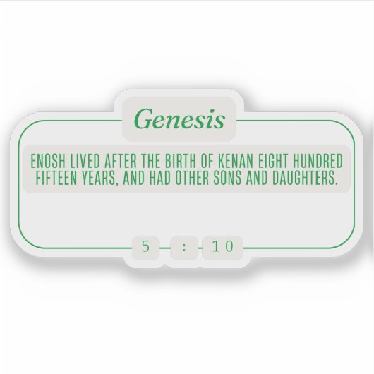 Genesis 5:10 sticker (Voorkant)