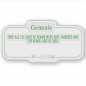 Genesis 5:14 sticker (Voorkant)