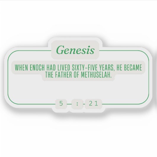 Genesis 5:21 sticker (Voorkant)