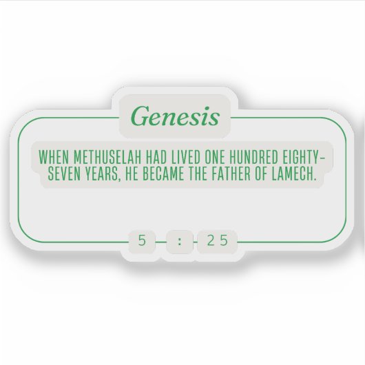 Genesis 5:25 sticker (Voorkant)