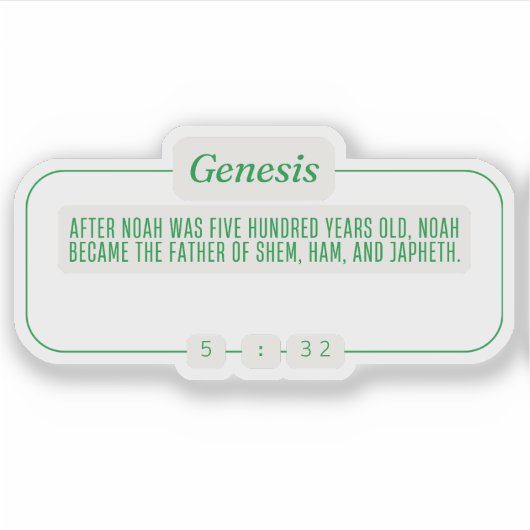 Genesis 5:32 sticker (Voorkant)