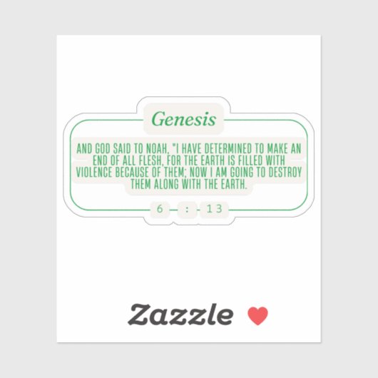 Genesis 6:13 sticker (Vel)