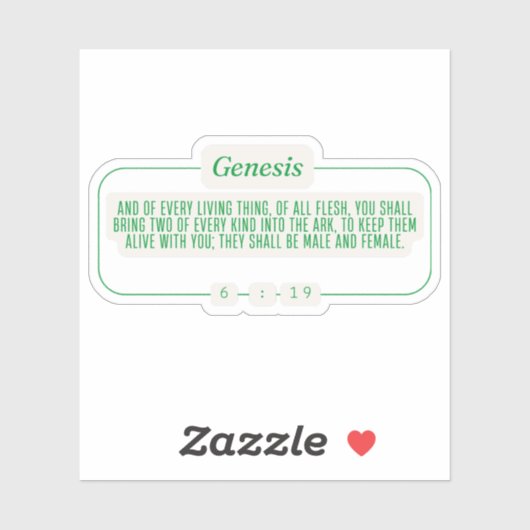 Genesis 6:19 sticker (Vel)