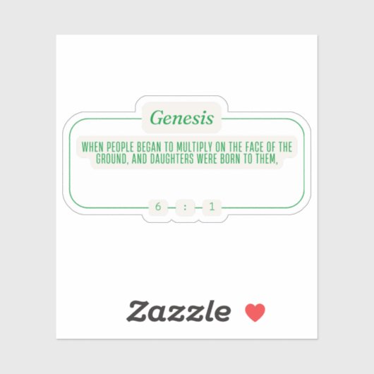 Genesis 6:1 sticker (Vel)