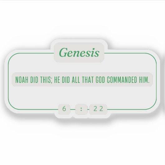 Genesis 6:22 sticker (Voorkant)