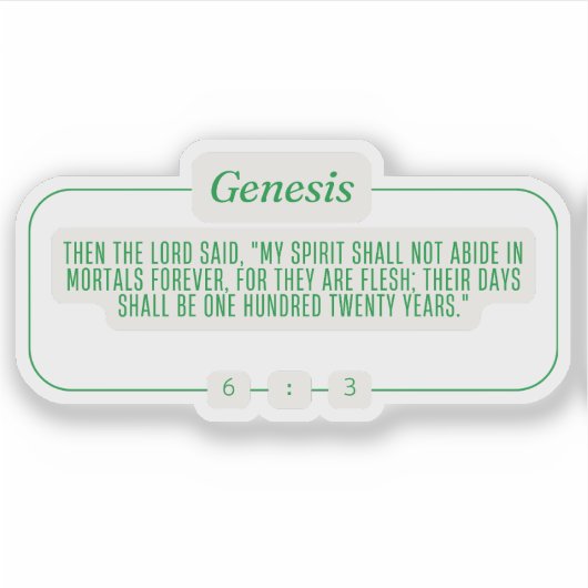 Genesis 6:3 sticker (Voorkant)