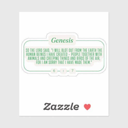 Genesis 6:7 sticker (Vel)