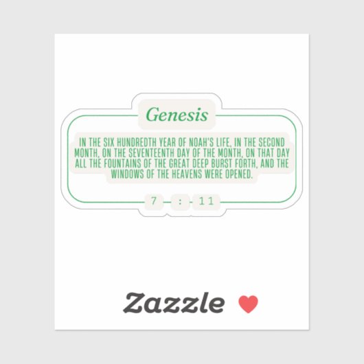 Genesis 7:11 sticker (Vel)