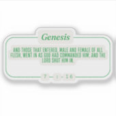Genesis 7:16 sticker (Voorkant)