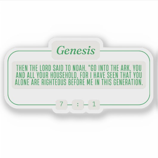 Genesis 7:1 sticker (Voorkant)
