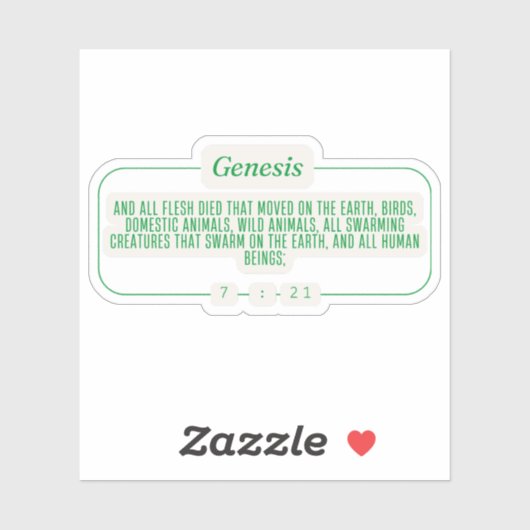 Genesis 7:21 sticker (Vel)