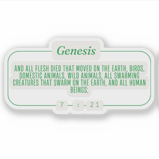 Genesis 7:21 sticker (Voorkant)