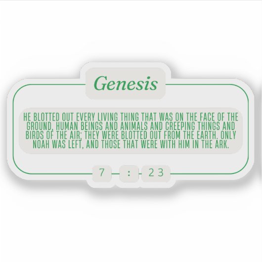 Genesis 7:23 sticker (Voorkant)