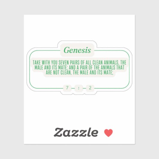 Genesis 7:2 sticker (Vel)