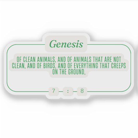 Genesis 7:8 sticker (Voorkant)
