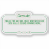 Genesis 7:9 sticker (Voorkant)