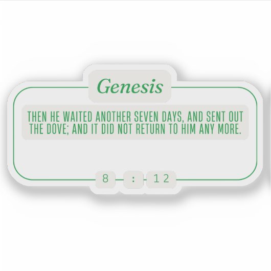 Genesis 8:12 sticker (Voorkant)