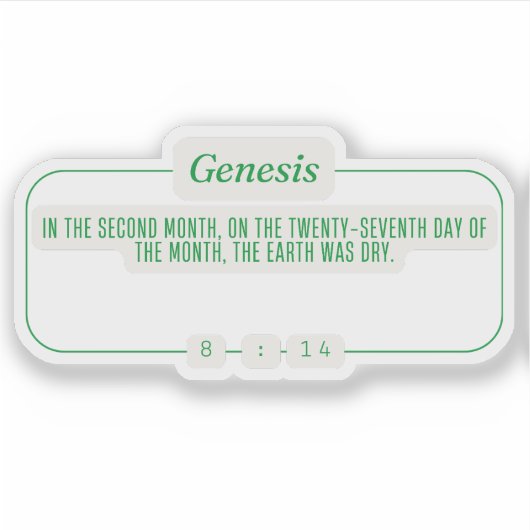 Genesis 8:14 sticker (Voorkant)