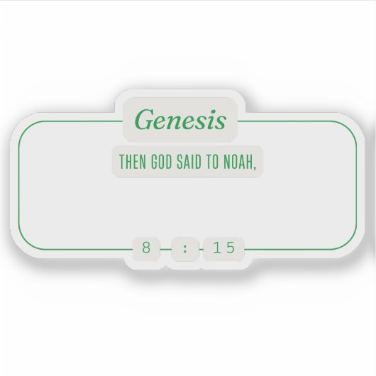 Genesis 8:15 sticker (Voorkant)