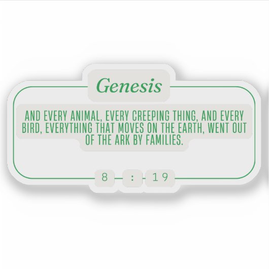 Genesis 8:19 sticker (Voorkant)
