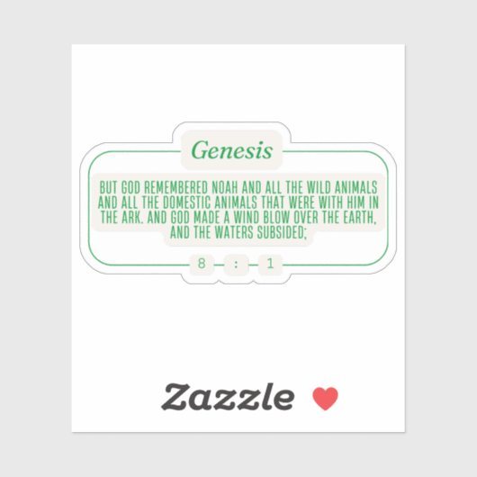 Genesis 8:1 sticker (Vel)
