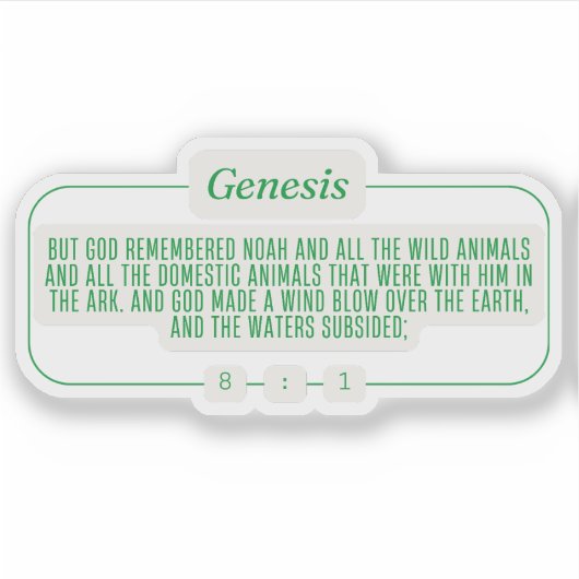 Genesis 8:1 sticker (Voorkant)