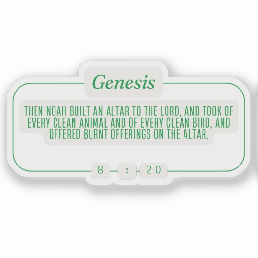 Genesis 8:20 sticker (Voorkant)