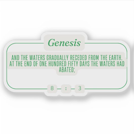 Genesis 8:3 sticker (Voorkant)