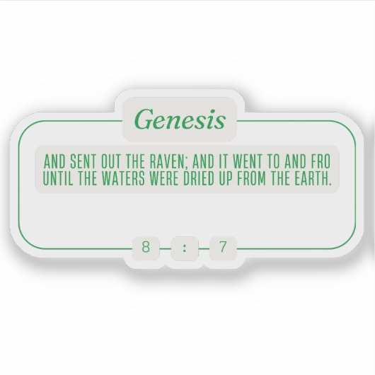 Genesis 8:7 sticker (Voorkant)