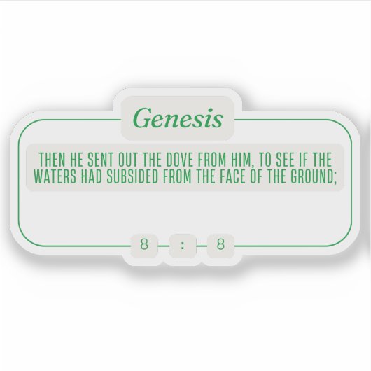 Genesis 8:8 sticker (Voorkant)