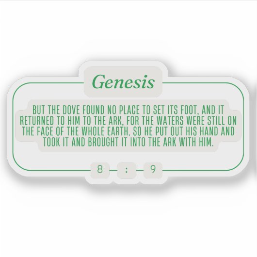 Genesis 8:9 sticker (Voorkant)