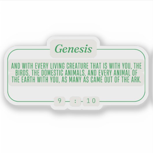 Genesis 9:10 sticker (Voorkant)