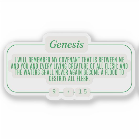 Genesis 9:15 sticker (Voorkant)