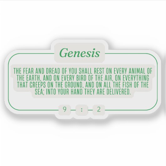 Genesis 9:2 sticker (Voorkant)