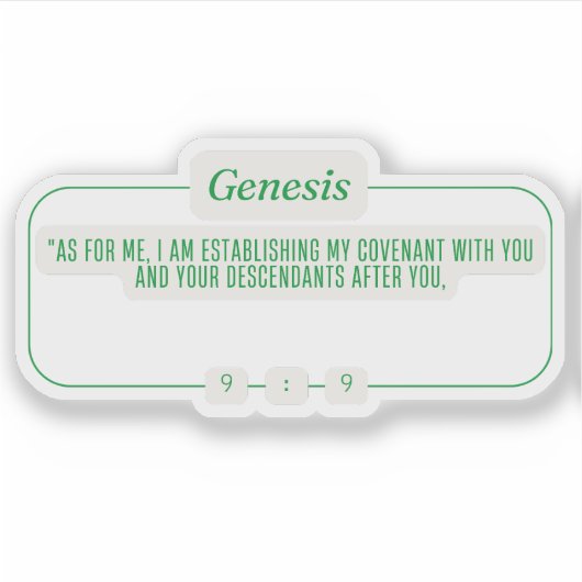 Genesis 9:9 sticker (Voorkant)
