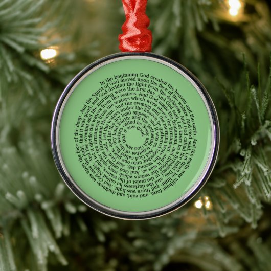Genesis Biblical Scripting Spiral Metalen Ornament (Boom)