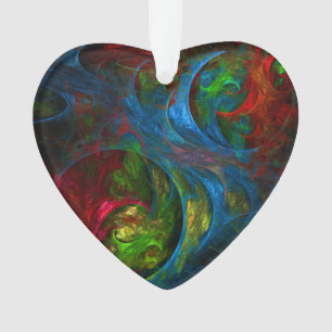 Genesis Blue Abstract Art Acrylhart Ornament