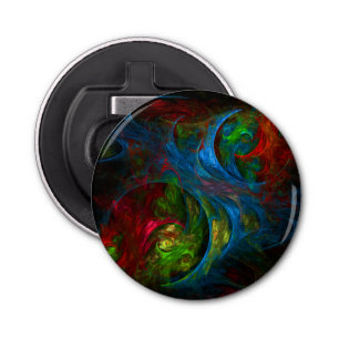 Genesis Blue Abstract Art Button Button Flesopener