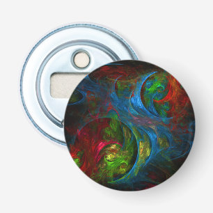 Genesis Blue Abstract Art Button Flesopener