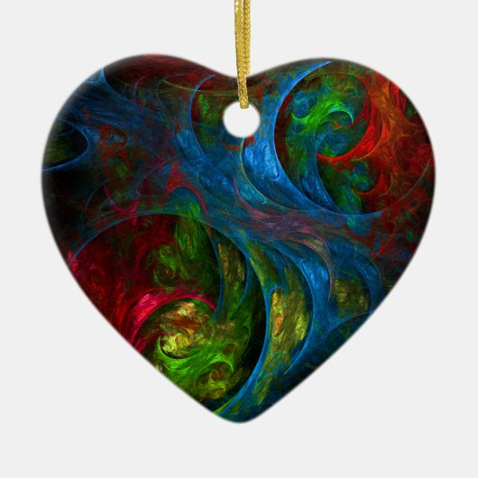 Genesis Blue Abstract Art Heart Ornament (Voorkant)