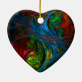 Genesis Blue Abstract Art Heart Ornament (Achterkant)