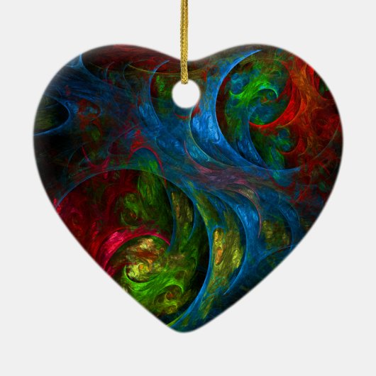 Genesis Blue Abstract Art Heart Ornament (Achterkant)