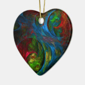 Genesis Blue Abstract Art Heart Ornament (Links)