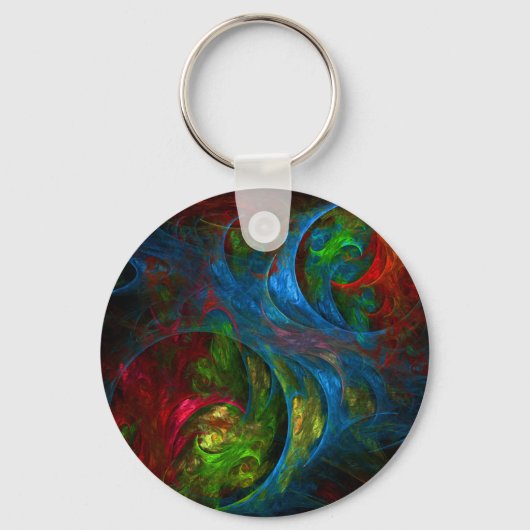 Genesis Blue Abstract Art Sleutelhanger (Voorkant)
