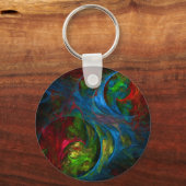 Genesis Blue Abstract Art Sleutelhanger (Voorkant)